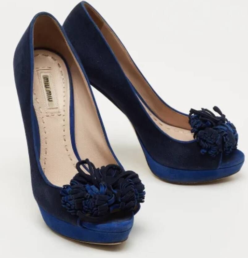 Miu Pre-owned Suede heels Blue Dames