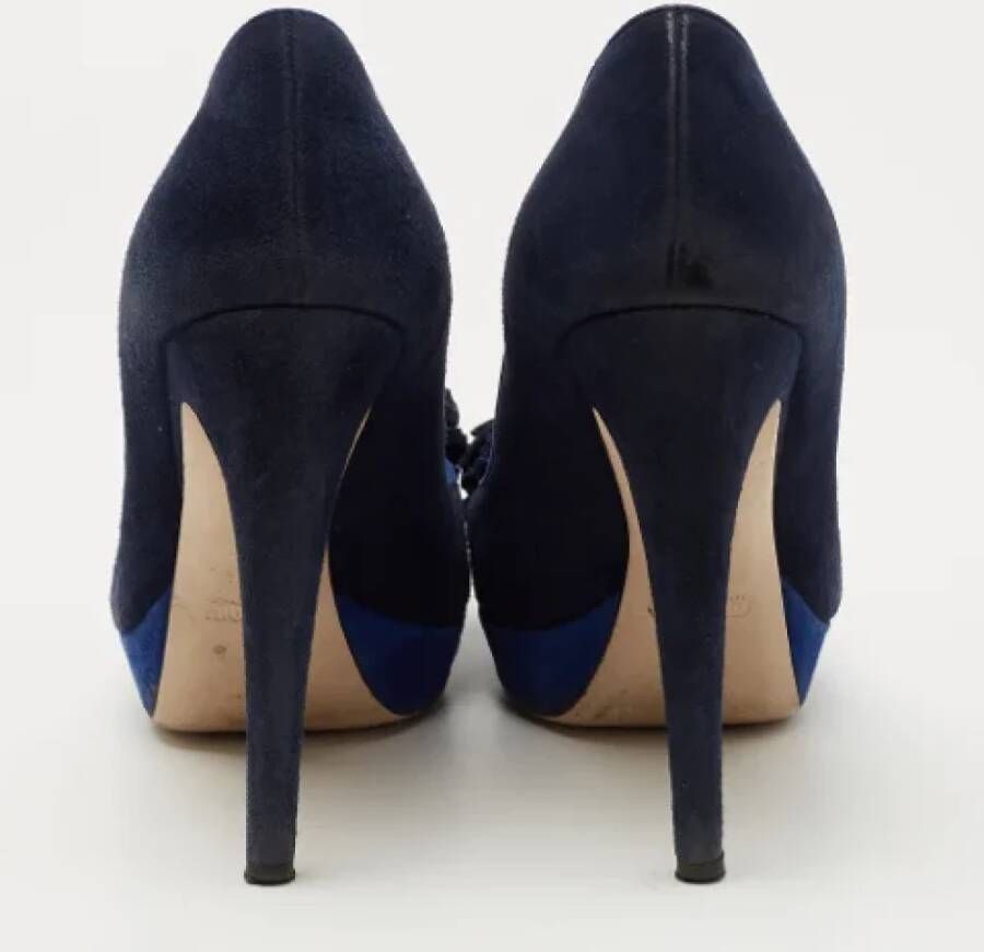 Miu Pre-owned Suede heels Blue Dames