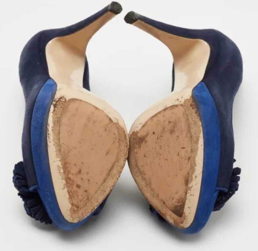 Miu Pre-owned Suede heels Blue Dames