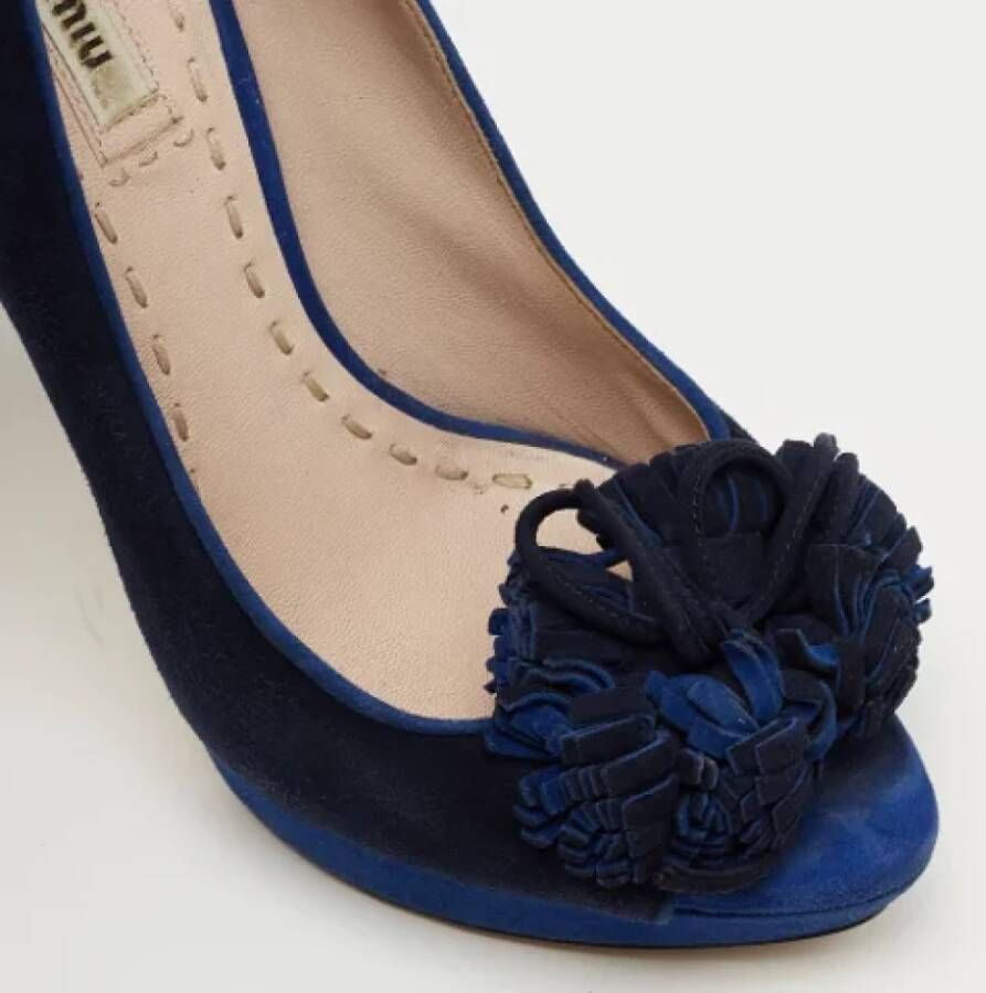 Miu Pre-owned Suede heels Blue Dames