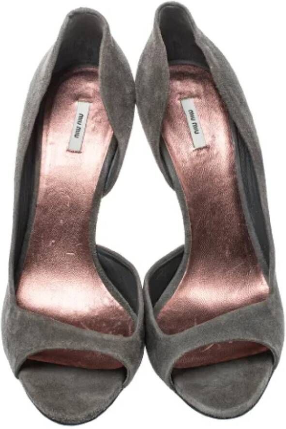 Miu Pre-owned Suede heels Gray Dames