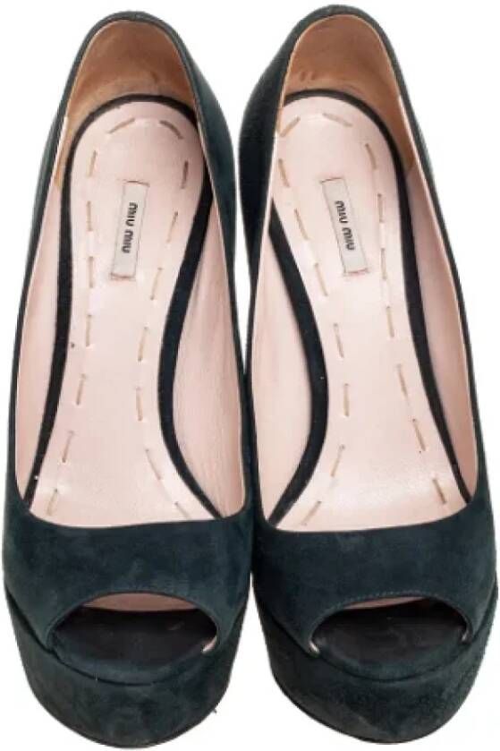 Miu Pre-owned Suede heels Green Dames