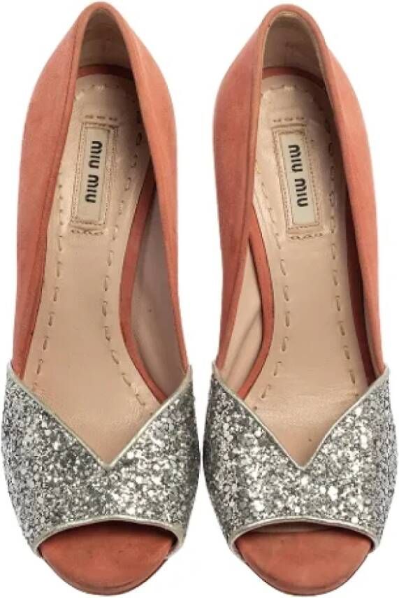 Miu Pre-owned Suede heels Pink Dames