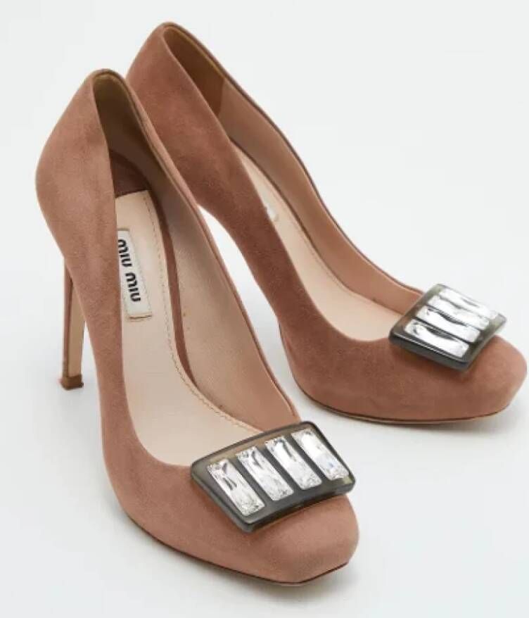 Miu Pre-owned Suede heels Pink Dames