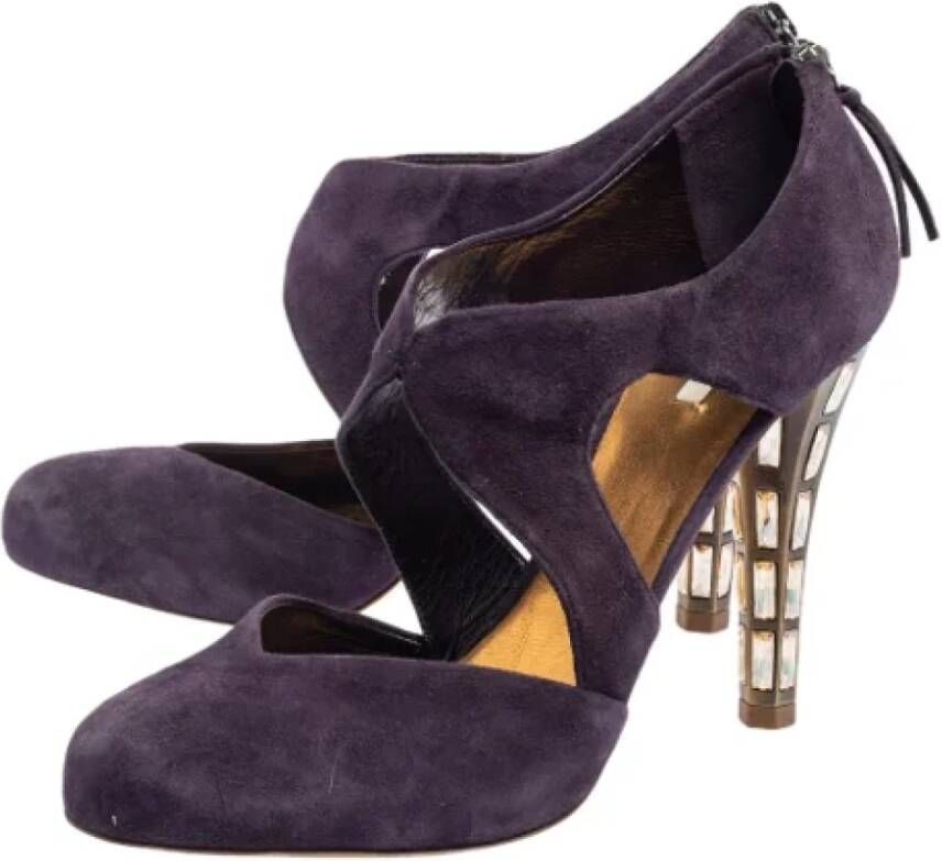 Miu Pre-owned Suede heels Purple Dames
