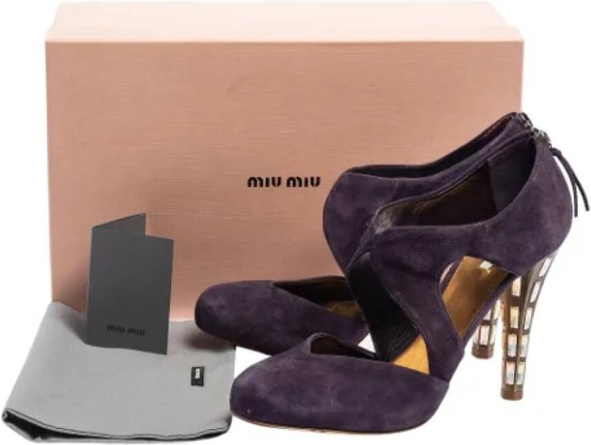 Miu Pre-owned Suede heels Purple Dames