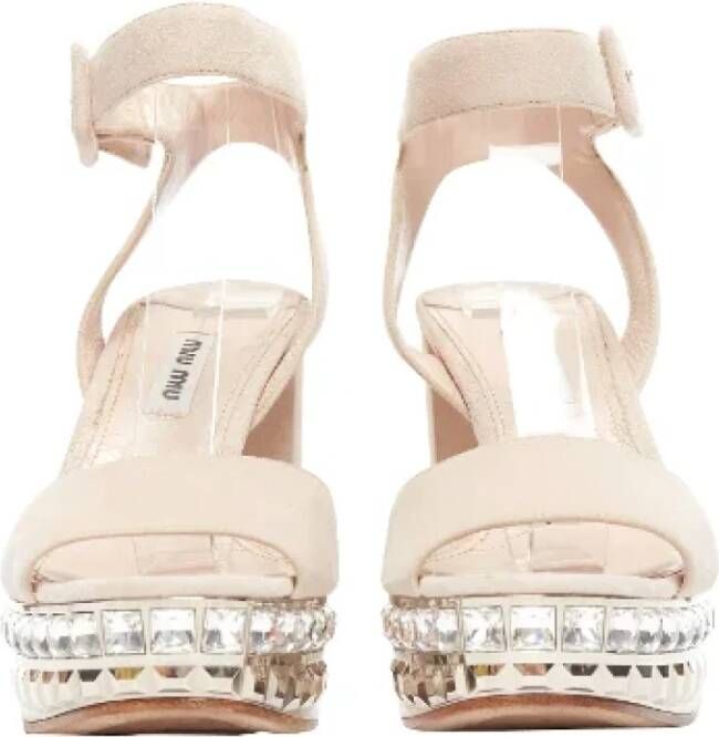 Miu Pre-owned Suede sandals Beige Dames