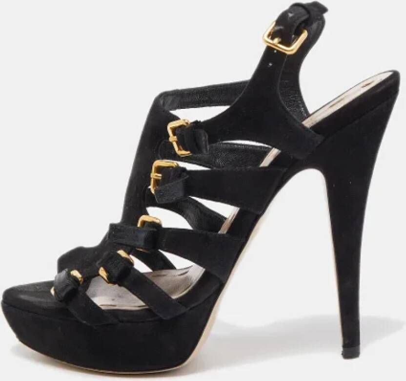 Miu Pre-owned Suede sandals Black Dames