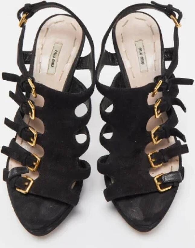 Miu Pre-owned Suede sandals Black Dames