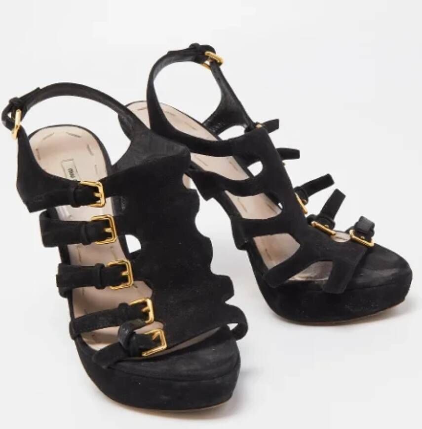 Miu Pre-owned Suede sandals Black Dames