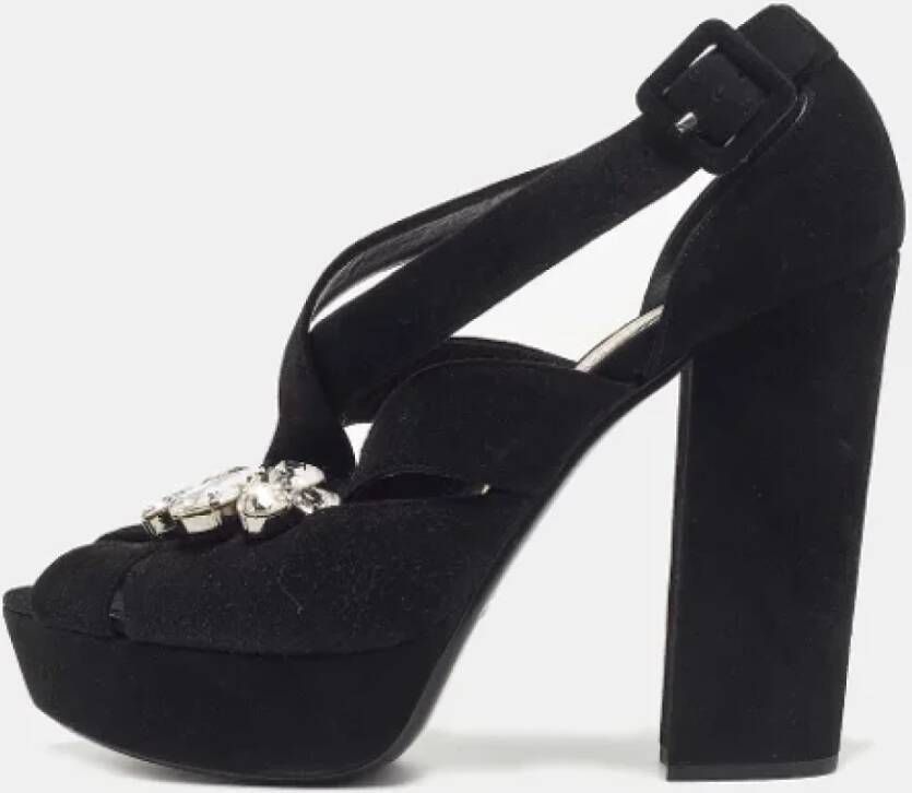 Miu Pre-owned Suede sandals Black Dames