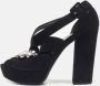 Miu Pre-owned Suede sandals Black Dames - Thumbnail 2