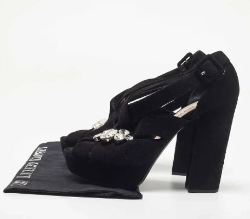 Miu Pre-owned Suede sandals Black Dames