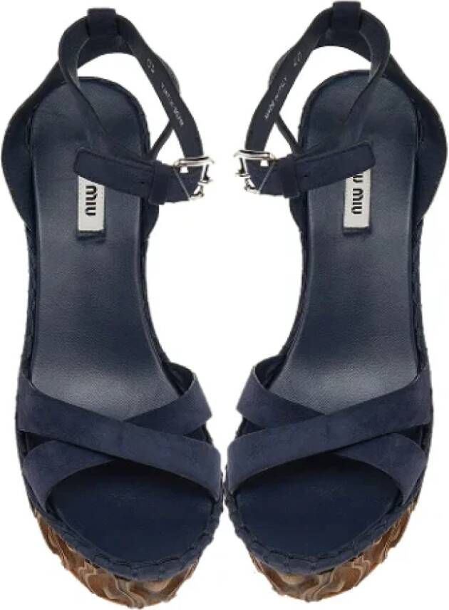 Miu Pre-owned Suede sandals Blue Dames