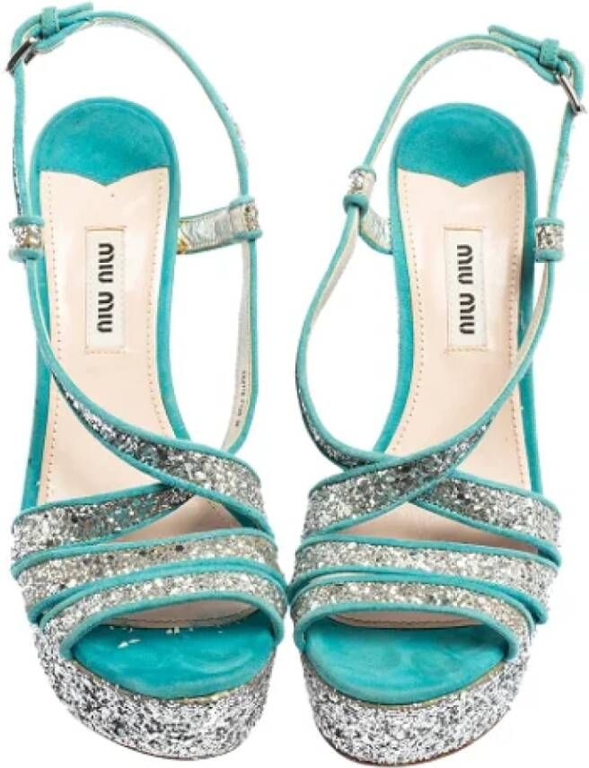 Miu Pre-owned Suede sandals Blue Dames