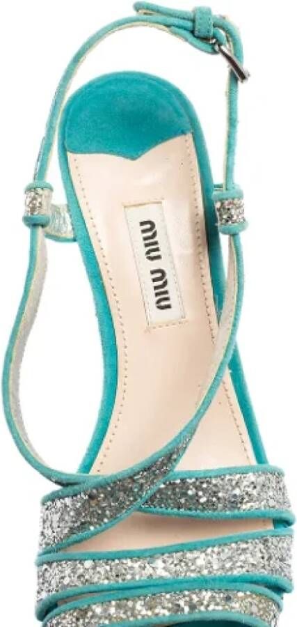 Miu Pre-owned Suede sandals Blue Dames