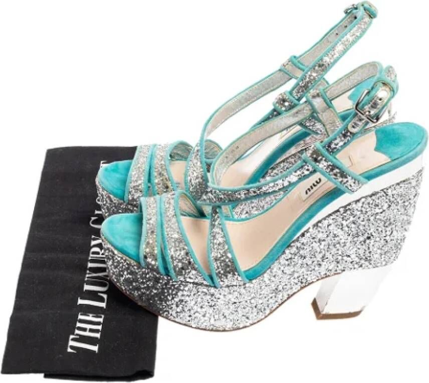 Miu Pre-owned Suede sandals Blue Dames