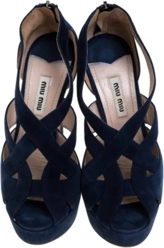 Miu Pre-owned Suede sandals Blue Dames