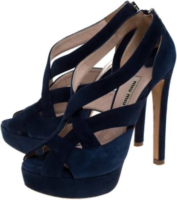 Miu Pre-owned Suede sandals Blue Dames