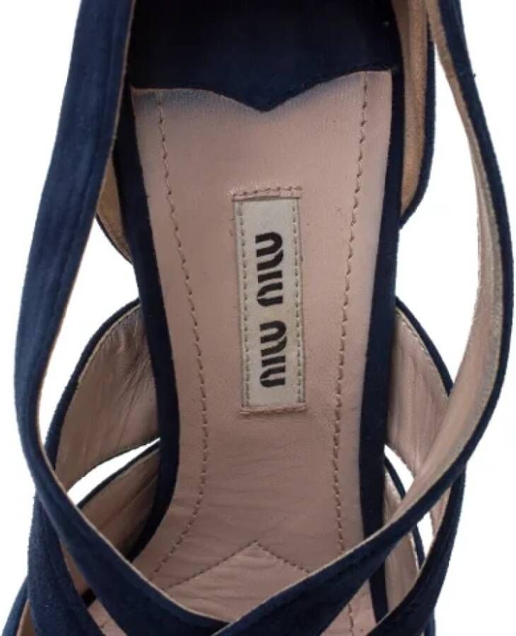 Miu Pre-owned Suede sandals Blue Dames