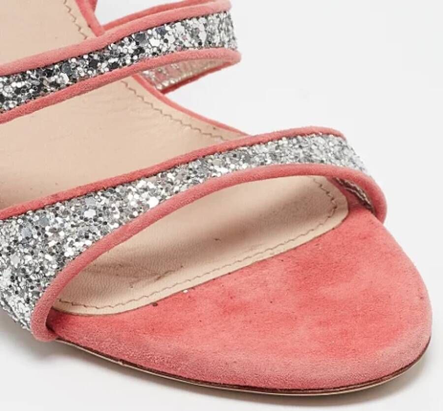 Miu Pre-owned Suede sandals Gray Dames