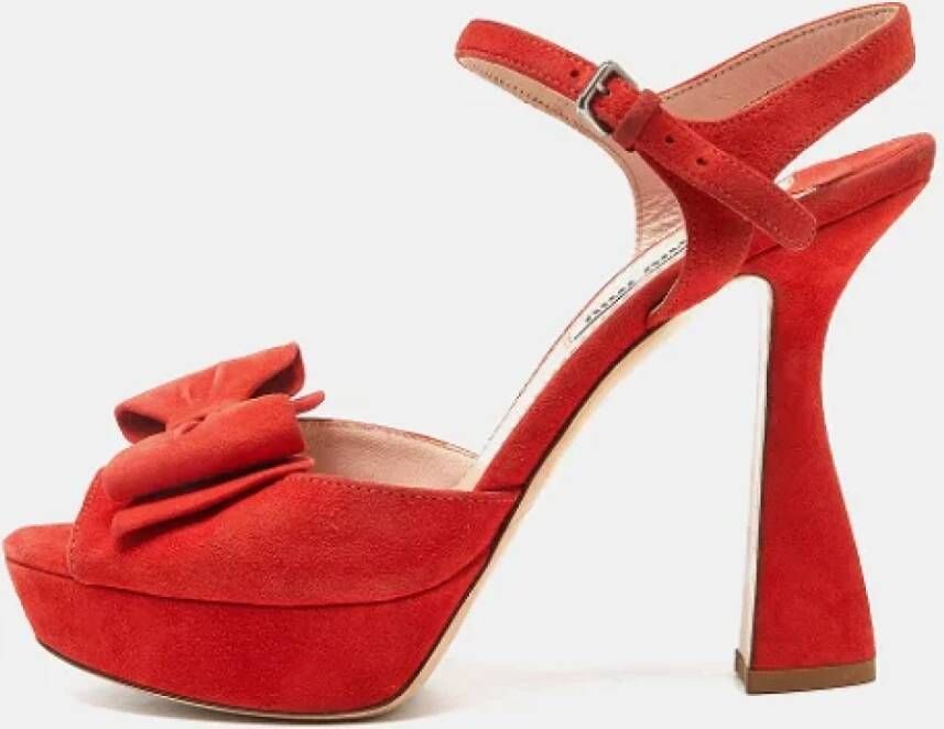 Miu Pre-owned Suede sandals Orange Dames