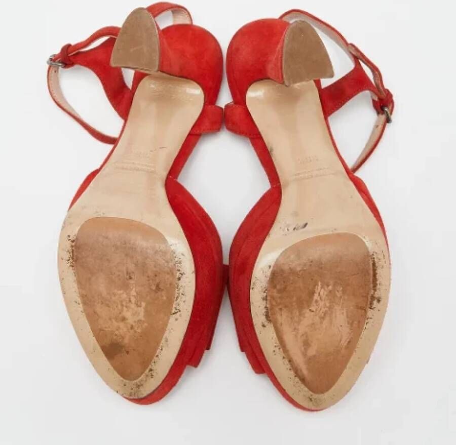 Miu Pre-owned Suede sandals Orange Dames