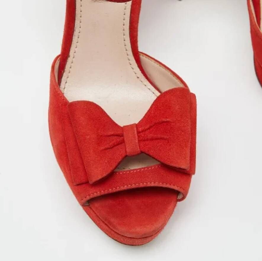 Miu Pre-owned Suede sandals Orange Dames