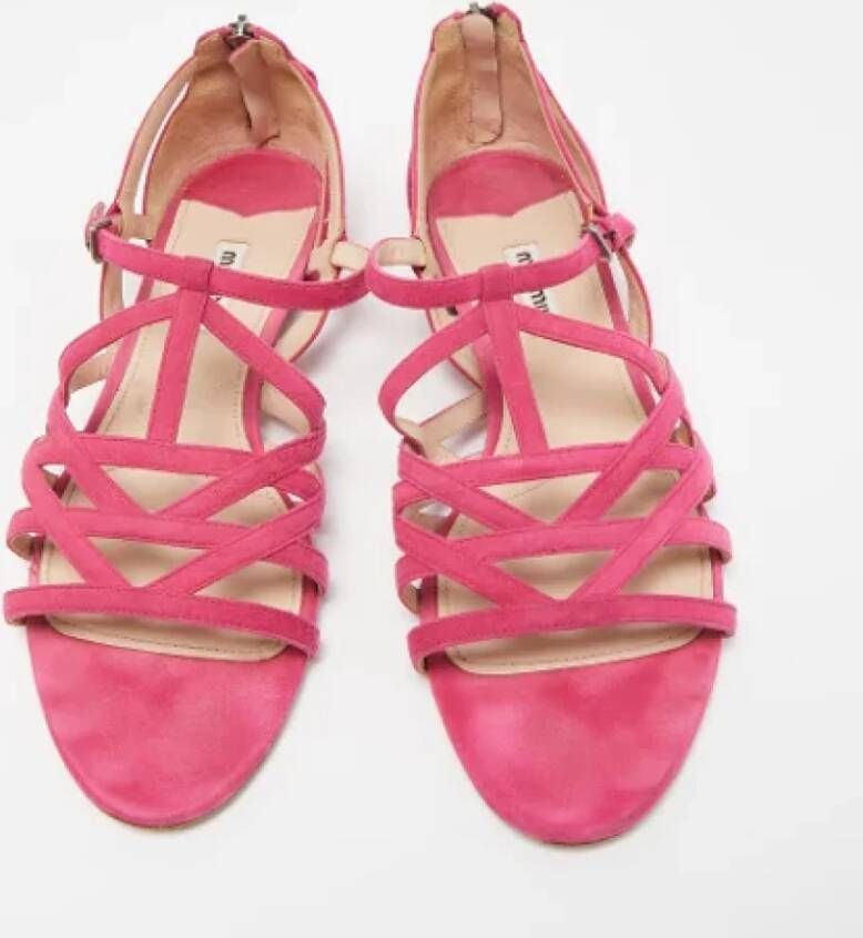 Miu Pre-owned Suede sandals Pink Dames