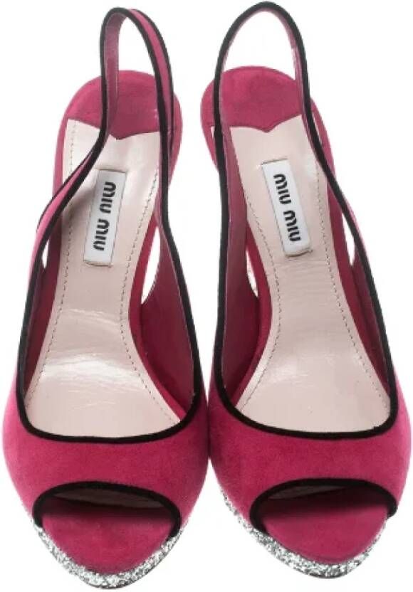 Miu Pre-owned Suede sandals Pink Dames