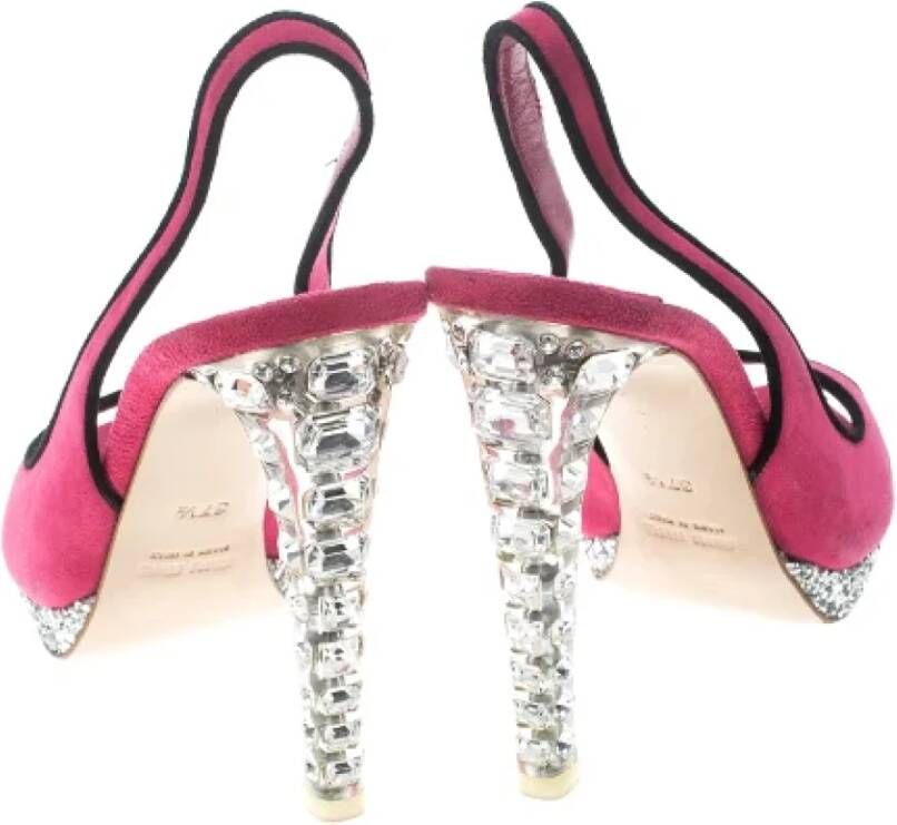 Miu Pre-owned Suede sandals Pink Dames