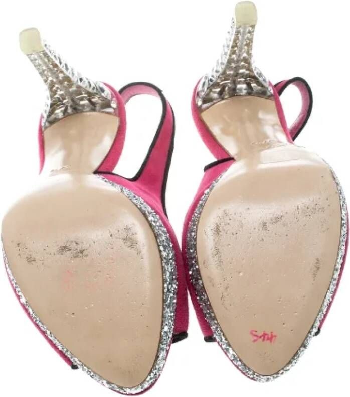 Miu Pre-owned Suede sandals Pink Dames