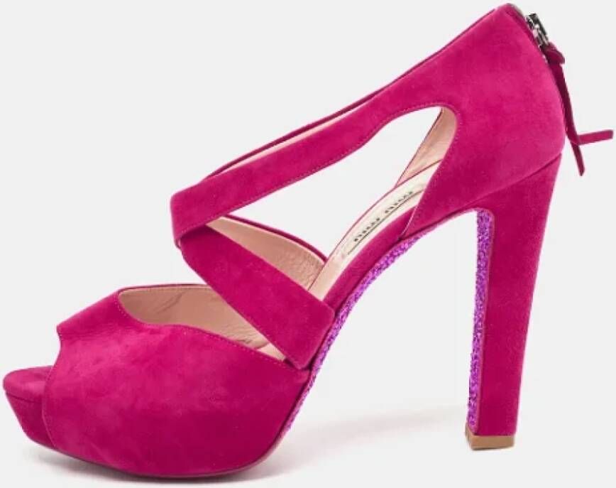 Miu Pre-owned Suede sandals Pink Dames