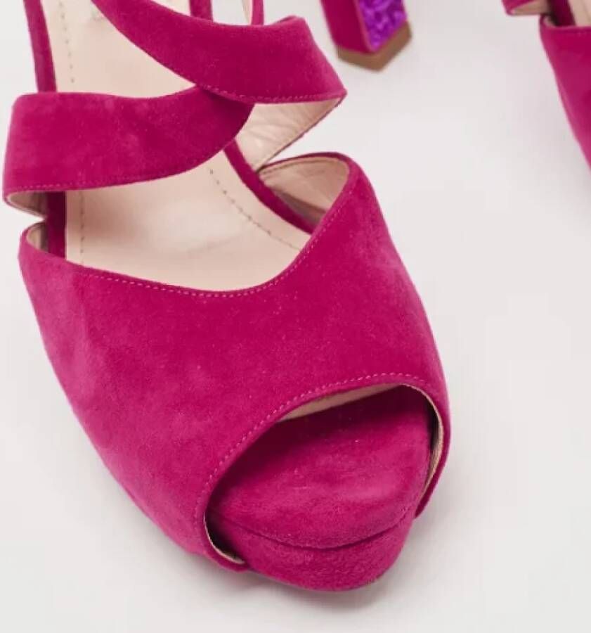 Miu Pre-owned Suede sandals Pink Dames