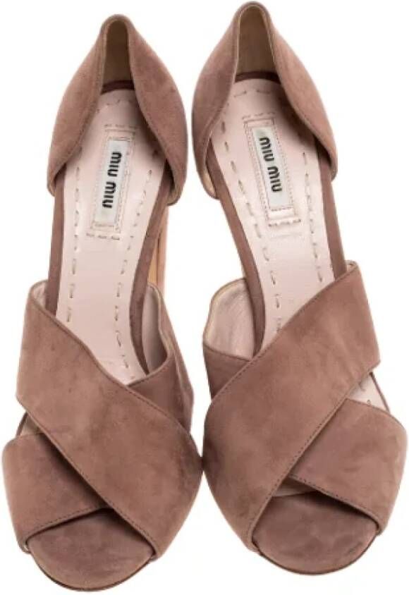 Miu Pre-owned Suede sandals Pink Dames