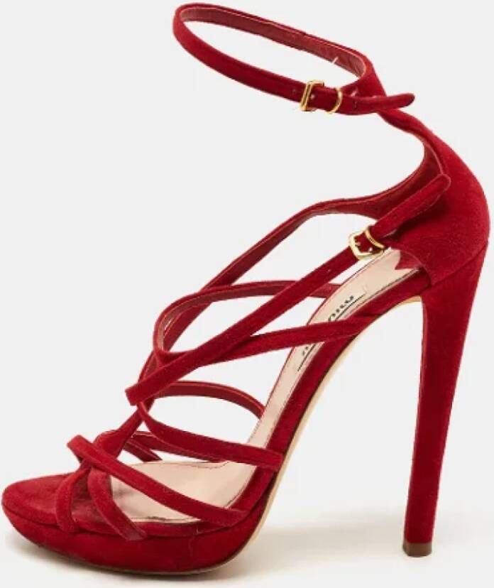 Miu Pre-owned Suede sandals Red Dames