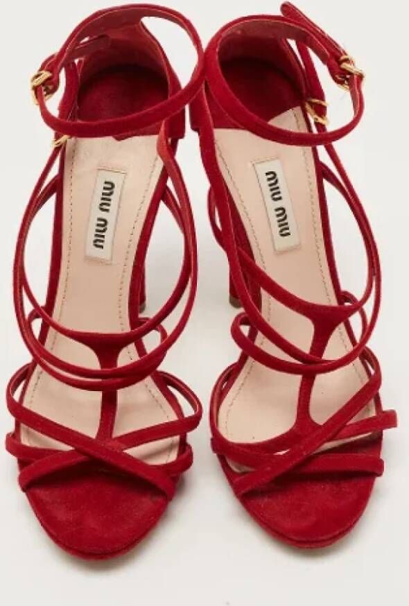 Miu Pre-owned Suede sandals Red Dames