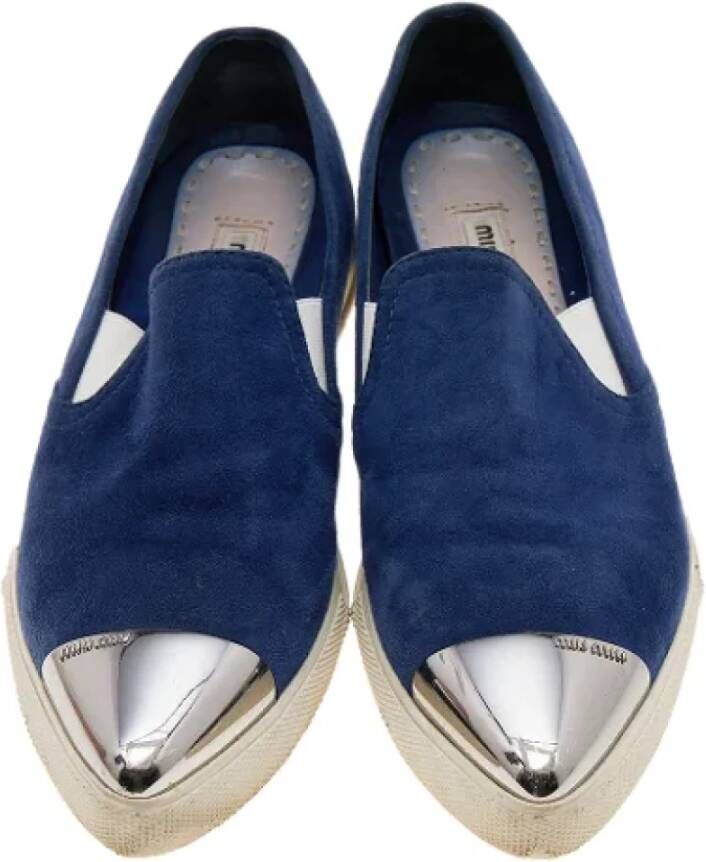 Miu Pre-owned Suede sneakers Blue Dames