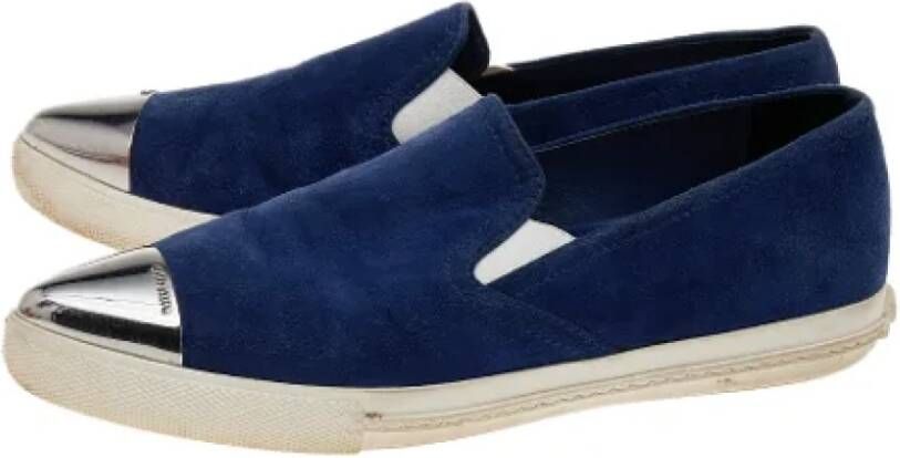 Miu Pre-owned Suede sneakers Blue Dames