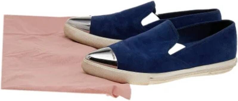 Miu Pre-owned Suede sneakers Blue Dames