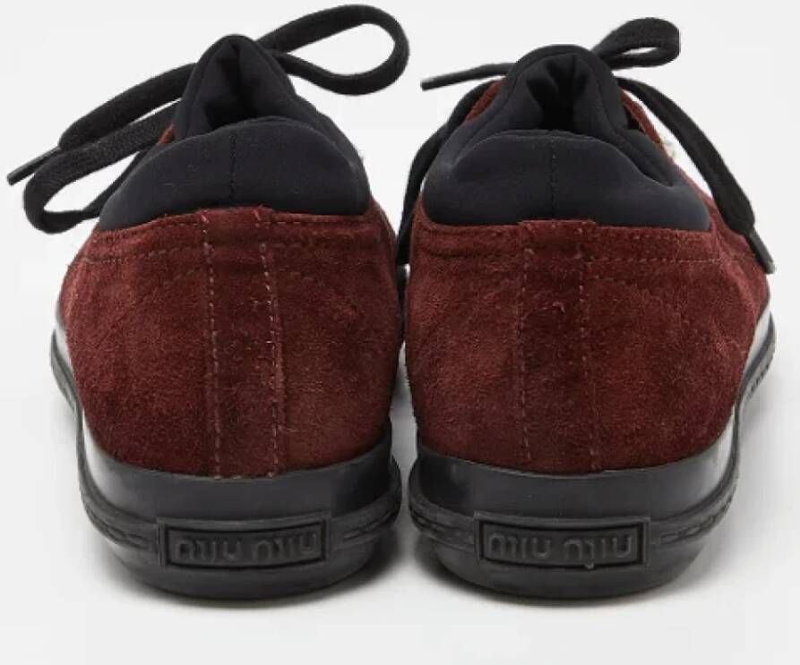 Miu Pre-owned Suede sneakers Brown Dames