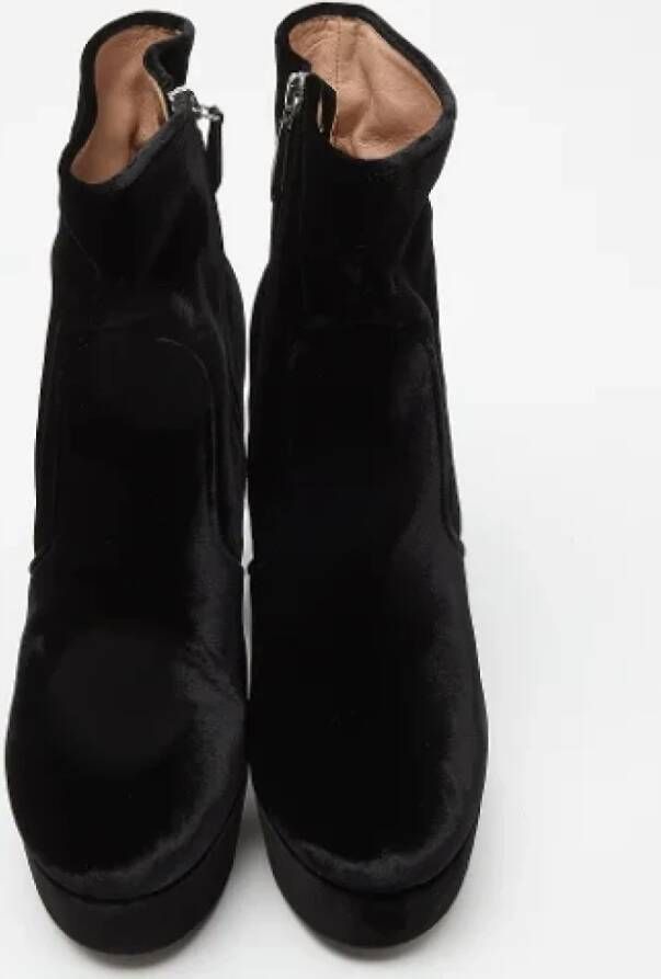 Miu Pre-owned Velvet boots Black Dames