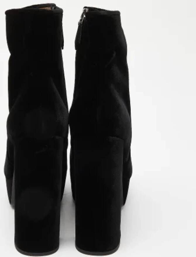 Miu Pre-owned Velvet boots Black Dames
