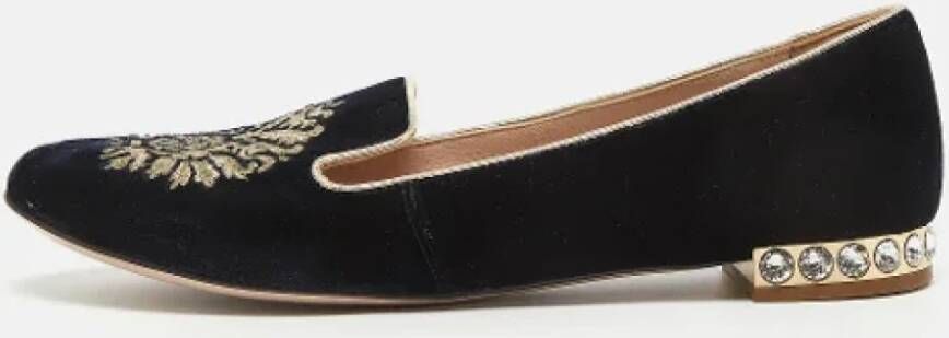 Miu Pre-owned Velvet flats Blue Dames