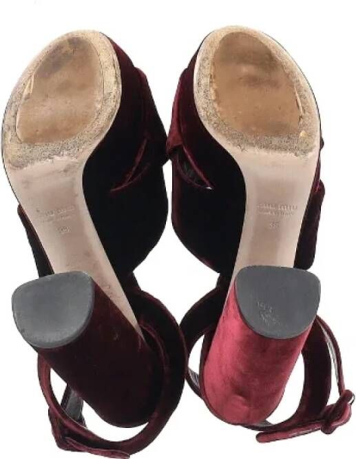 Miu Pre-owned Velvet heels Red Dames