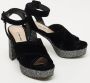 Miu Pre-owned Velvet sandals Black Dames - Thumbnail 4