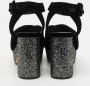 Miu Pre-owned Velvet sandals Black Dames - Thumbnail 5