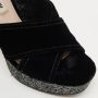 Miu Pre-owned Velvet sandals Black Dames - Thumbnail 7