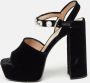 Miu Pre-owned Velvet sandals Black Dames - Thumbnail 2
