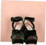 Miu Pre-owned Velvet sandals Green Dames - Thumbnail 4